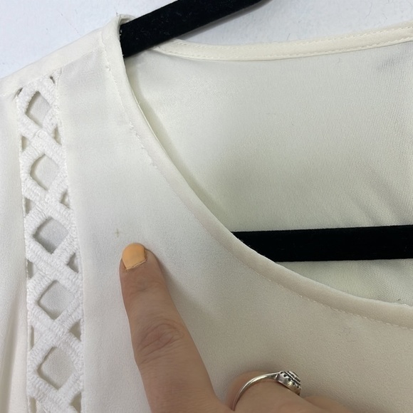 𝅺daniel Rainn boho crochet cream mini dress - Picture 6 of 10